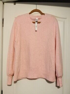 NWT Victoria's Secret PINK Blush Pink Soft Cozy Classic Solid Sweater sz XL